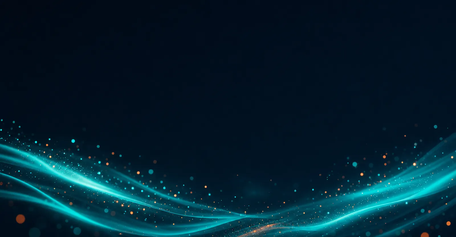 Soft aurora ribbons of teal and cyan light drifting across the lower frame — abstract AUQUAL brand backdrop behind the Off-Page SEO headline